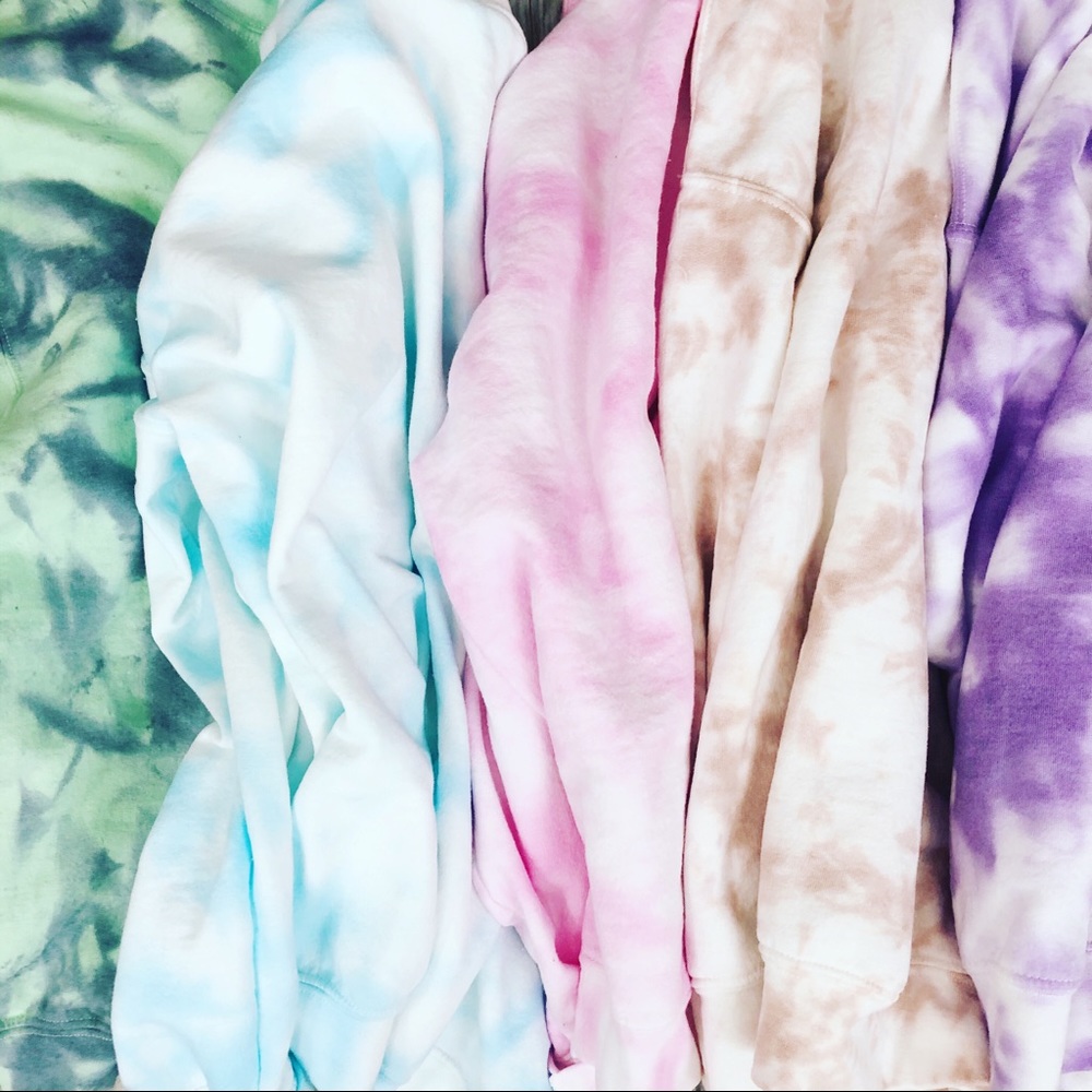 NEW lavender Tie dyed hoodie oversized S-3X Spring - Picture 7 of 7